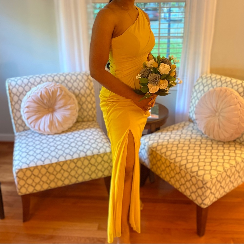 David’s Bridal One Shoulder Bridesmaid Dress